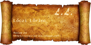 Lóczi Lőrinc névjegykártya